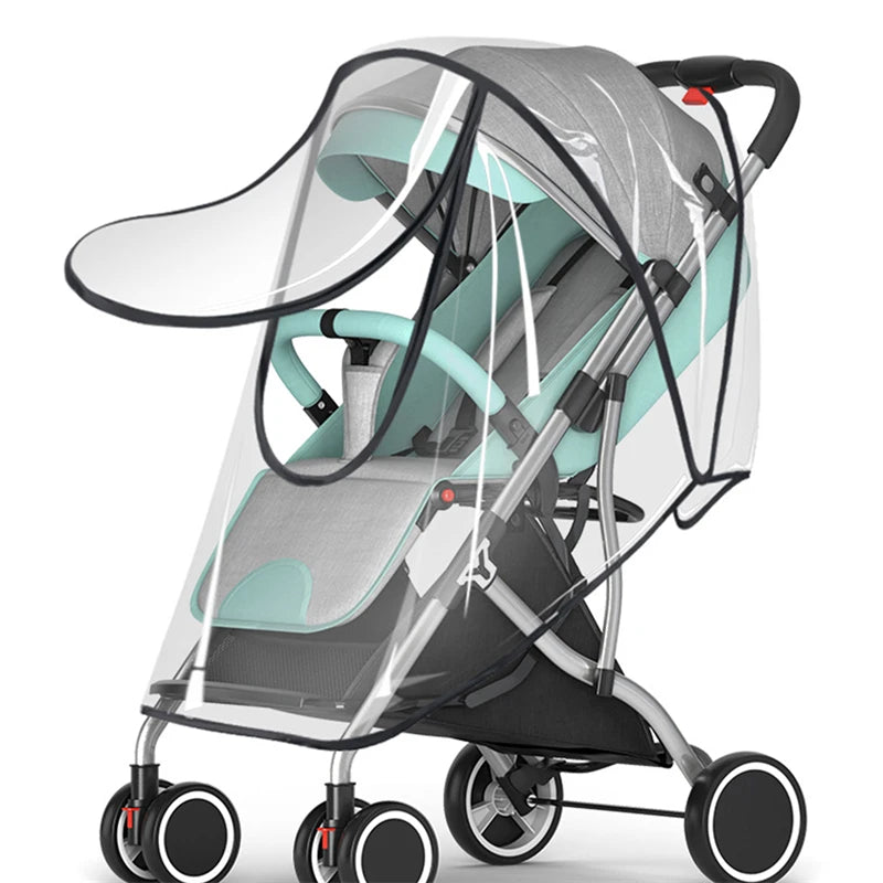 Universal Stroller Rain Cover – Transparent, Breathable, Weather & Sun Shield for Baby Car Trolley