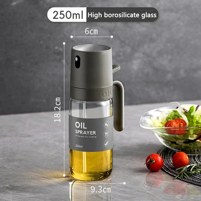 250ml Oil Spray Bottle – High Borosilicate Glass for Cooking, Air Fryer, Salad & Baking