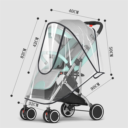 Universal Stroller Rain Cover – Transparent, Breathable, Weather & Sun Shield for Baby Car Trolley