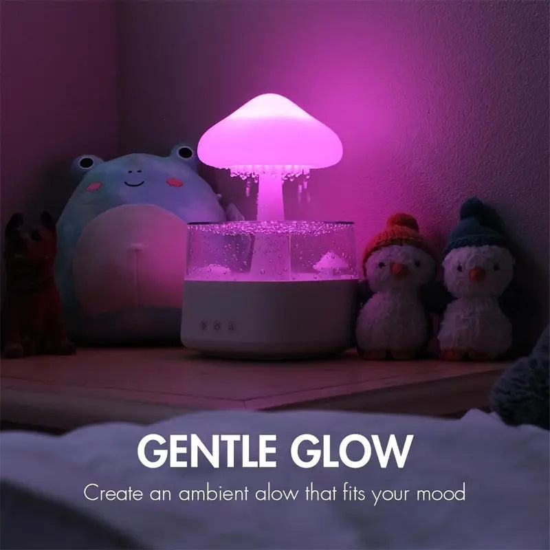 Rain Cloud Humidifier Mushroom Humidifier Cloud Diffuser with Adjustable LED Lights & Remote Control