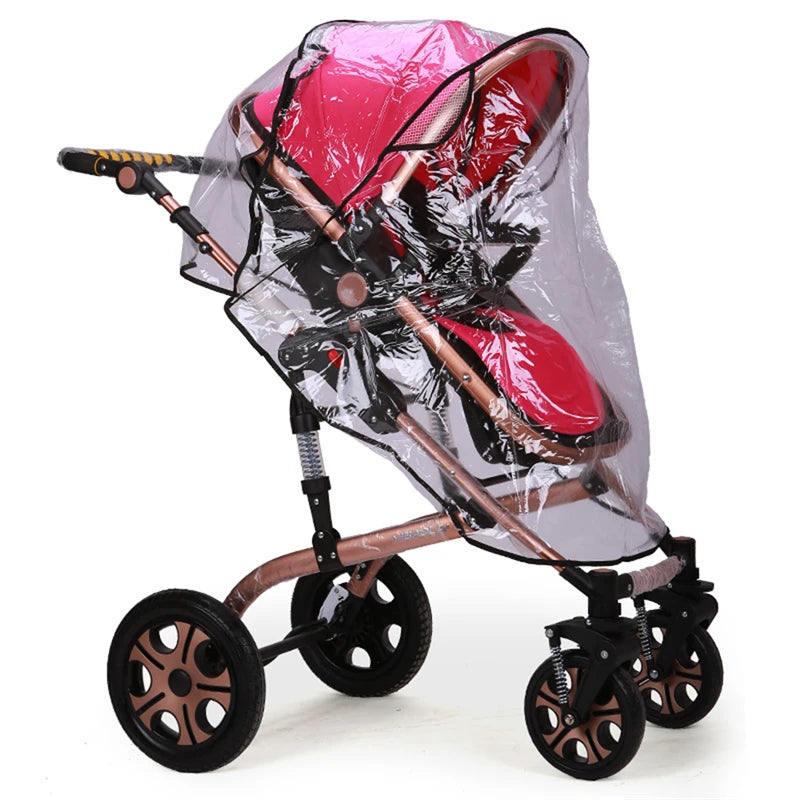 Universal Stroller Rain Cover – Transparent, Breathable, Weather & Sun Shield for Baby Car Trolley